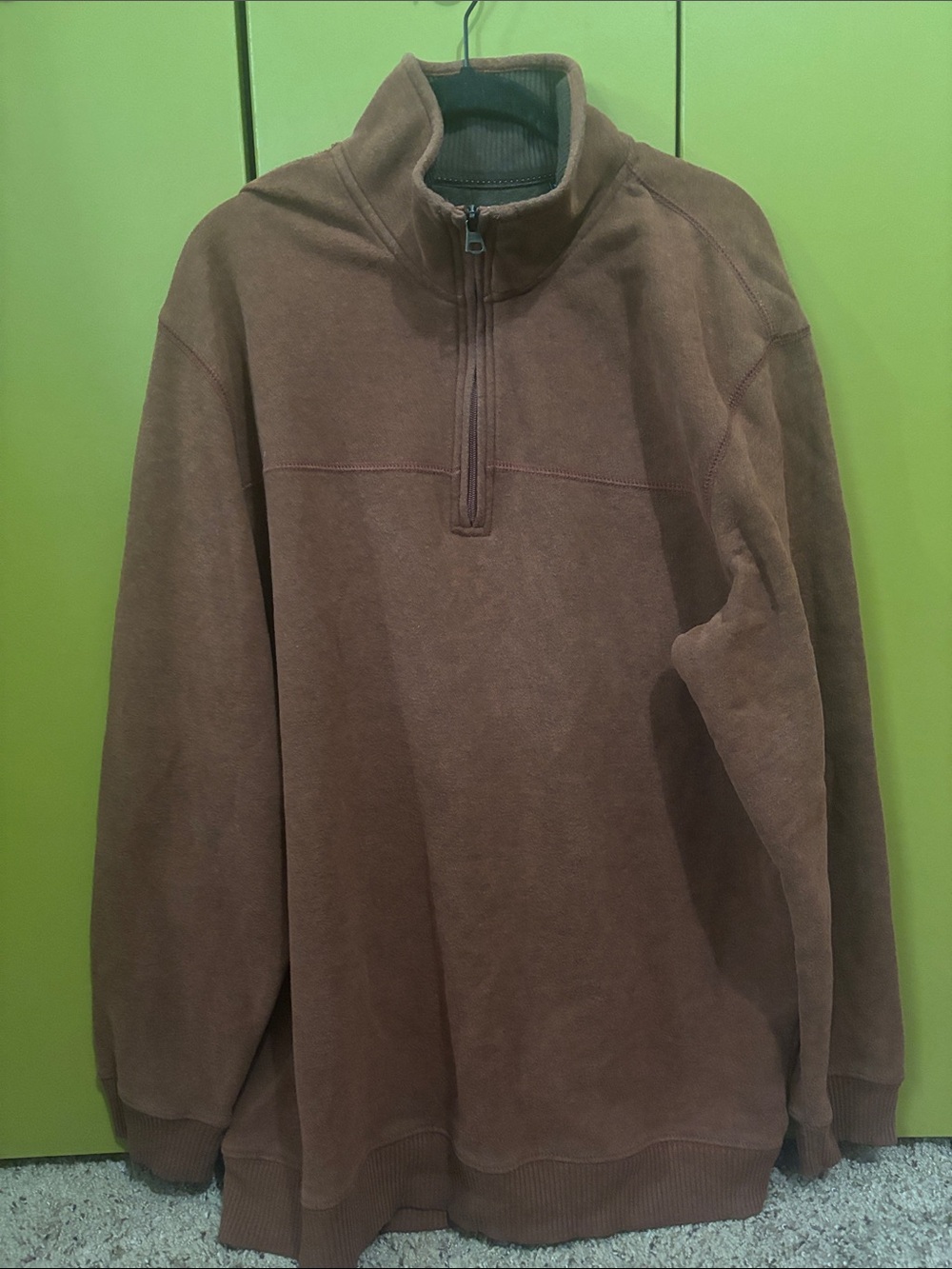 Men's Arrow Brown Quarter-Zip Pullover Sweater XL